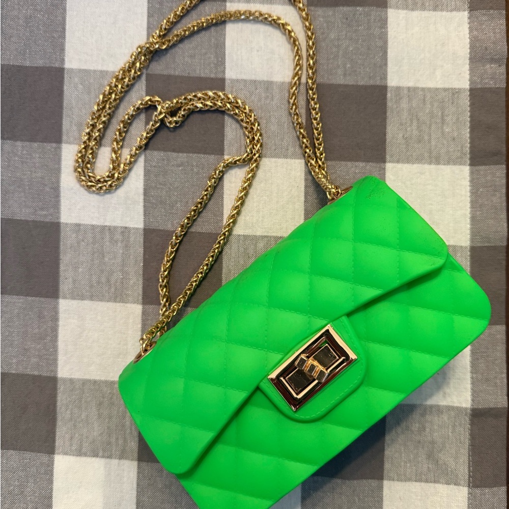 Green Jelly Chain Shoulder Bag